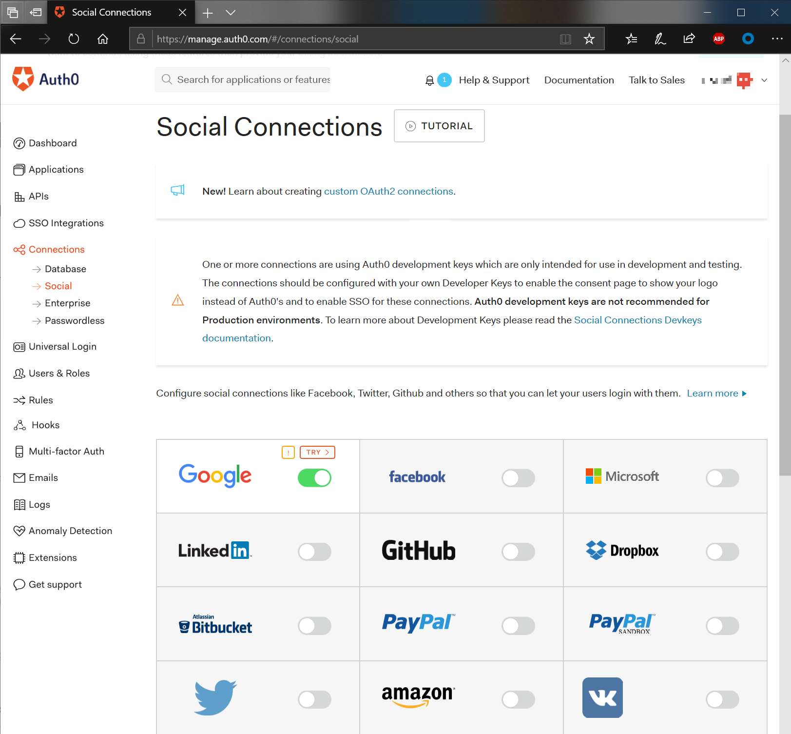 Social Connections Auth0