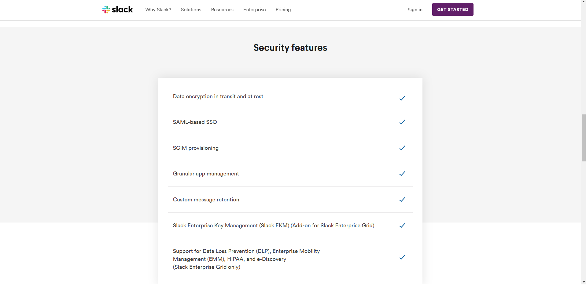 Slack security features