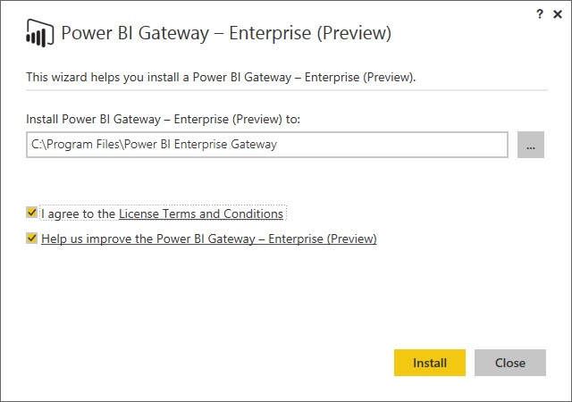 Power BI Gateway Preview